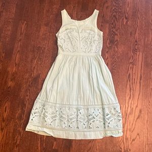 Anthropologie Meadow Rue embroidered mint green dress